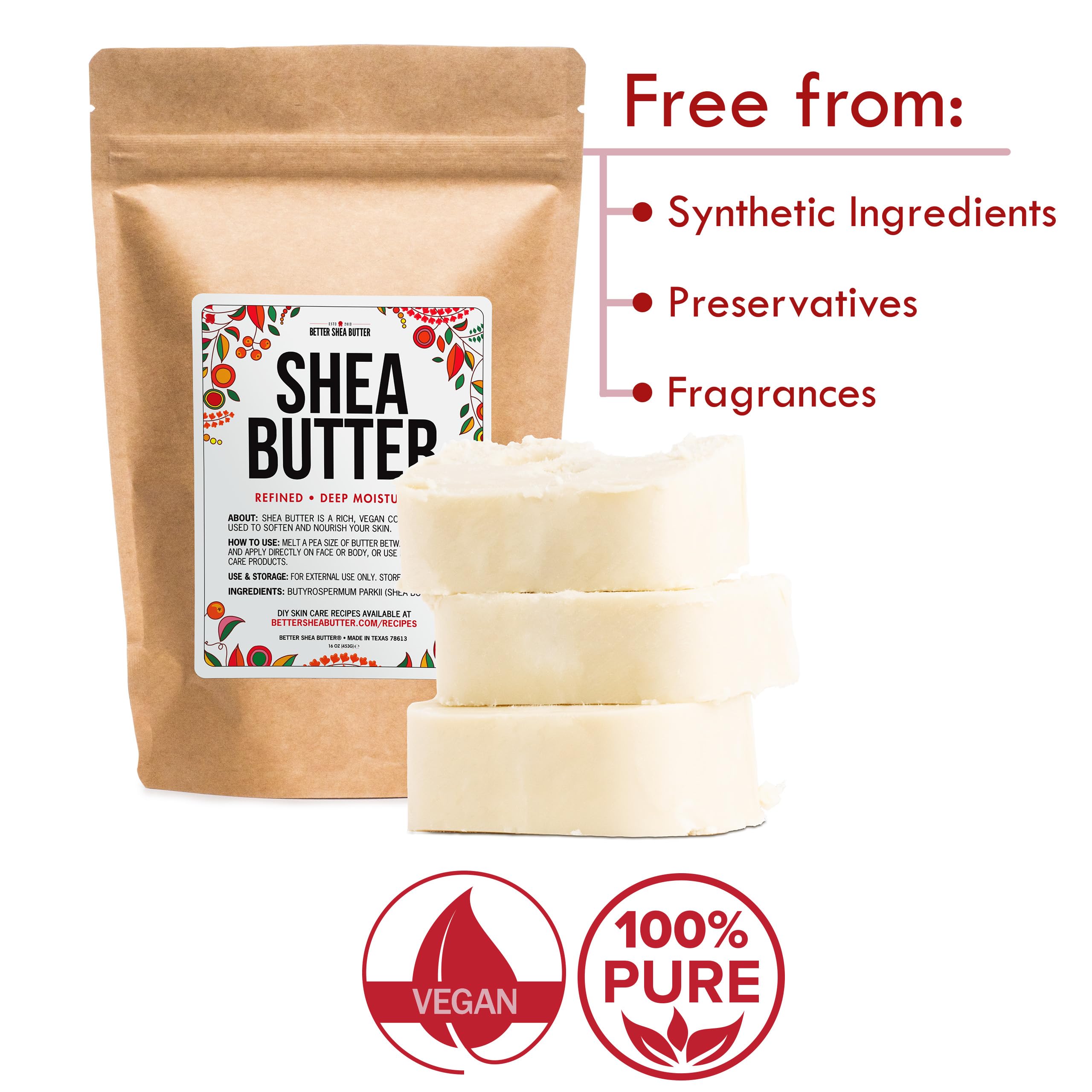 Better Shea Butter para piel sensible, sin aditivos, cuidado diario.