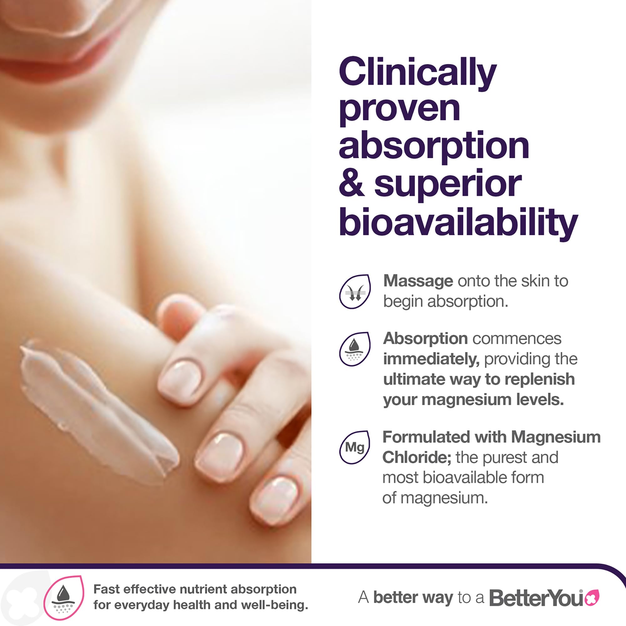 BetterYou crema corporal magnesio se absorbe rápido para dormir