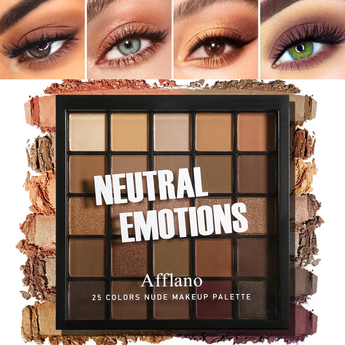 BEUSELF Paleta neutral de sombras, 25 colores para looks diarios duraderos.
