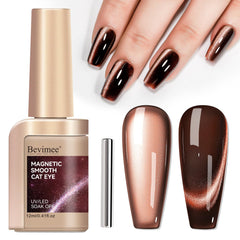Bevimee Cat Eye Efecto Ojo de Gato Luz de Luna, brillo espejo duradero para uñas.