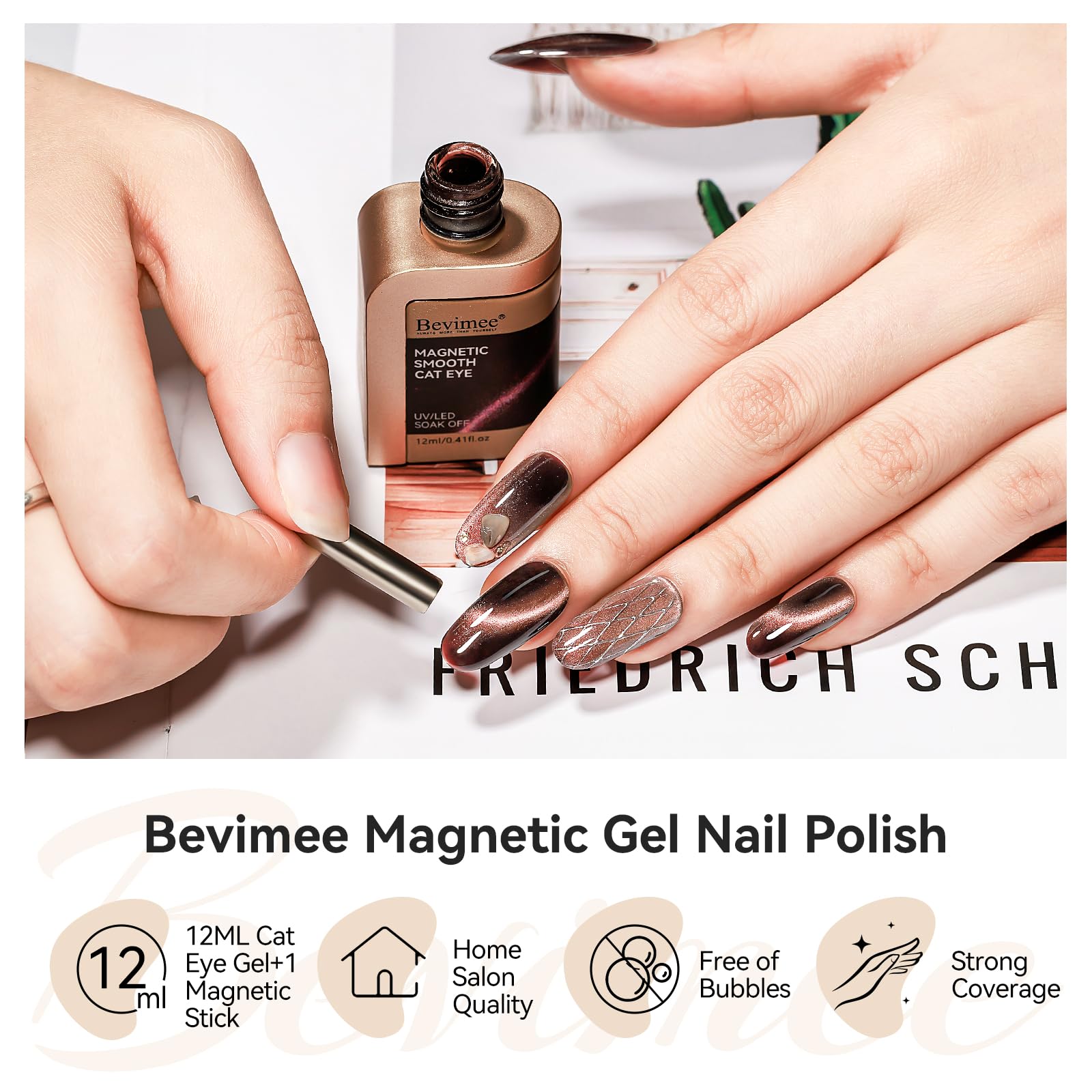 Bevimee Cat Eye facilita uso DIY en casa para manicure profesional.