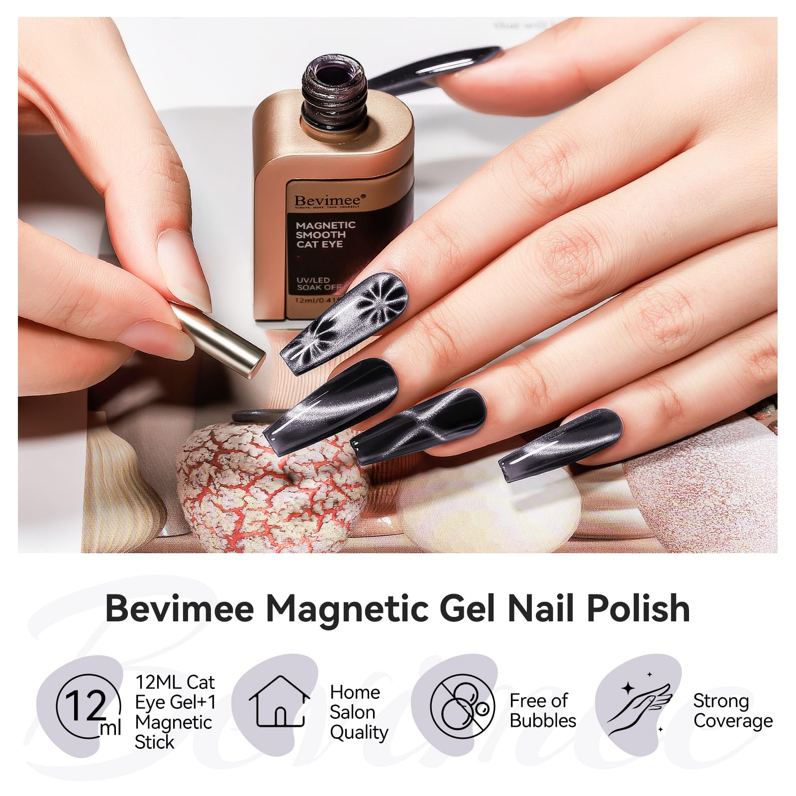 Bevimee ojo de gato capa ceramica cobertura suave y duradera