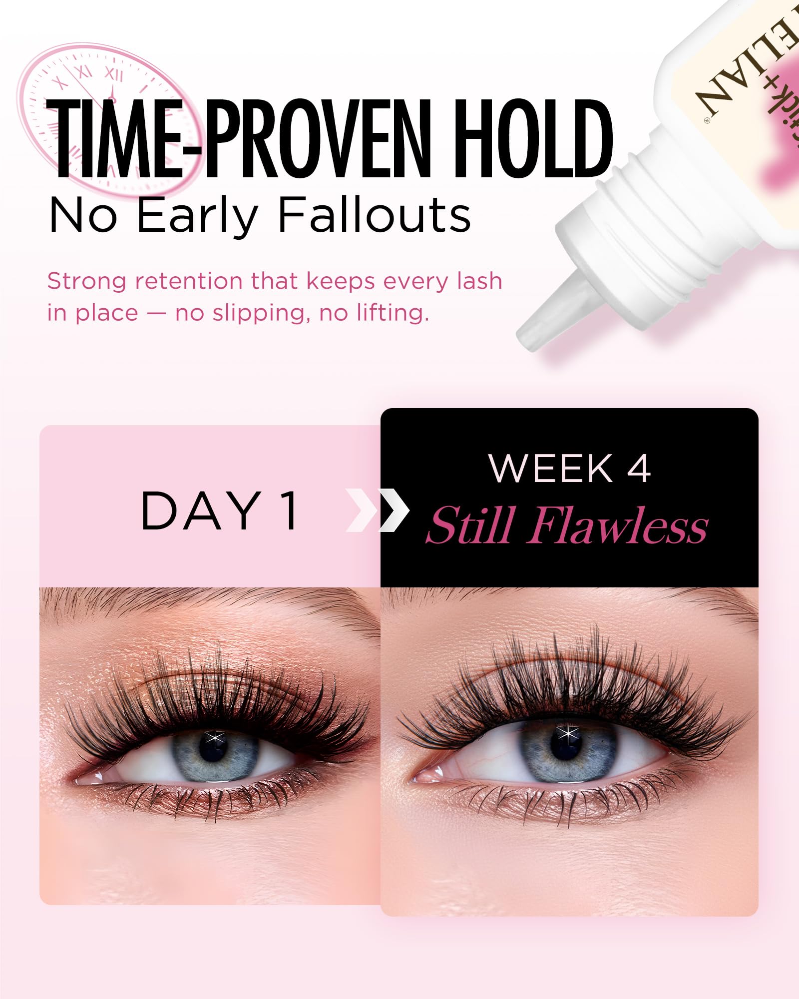 BEYELIAN lash glue packaging emphasizes easy open and precise control.