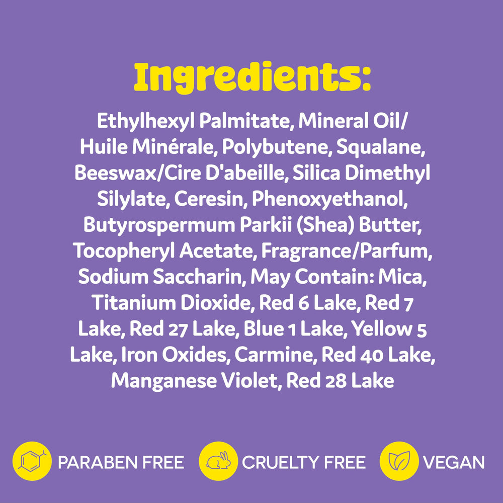 BeYoutiful lip balm Grape flavor offers compact moisture for on-the-go