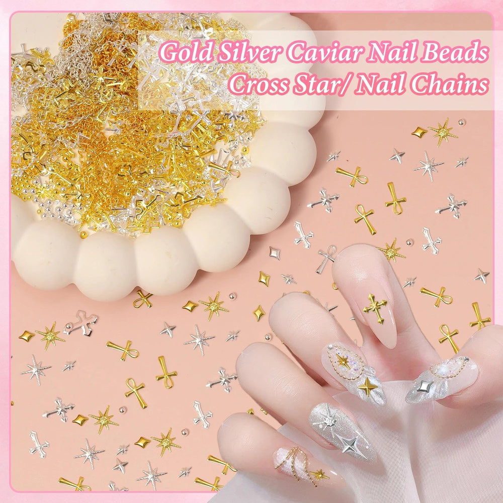 Bezztito alloy star cross studs provide durable, easy to apply decor