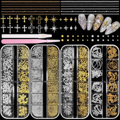 Bezztito gold and silver caviar nail beads for shimmering texture and accents