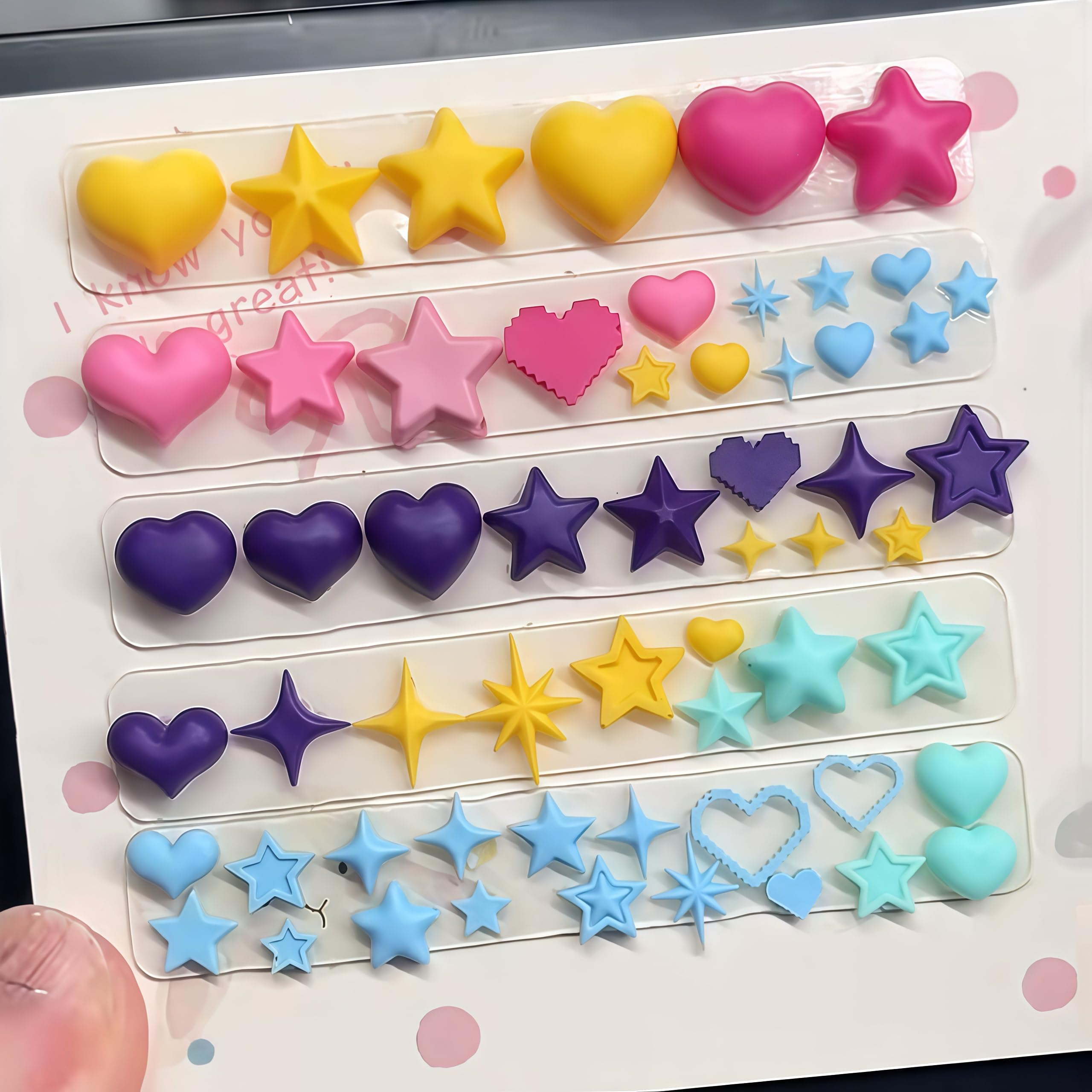 BHCCXZ moldes 3D para uñas con estrellas, ideal para diseños brillantes