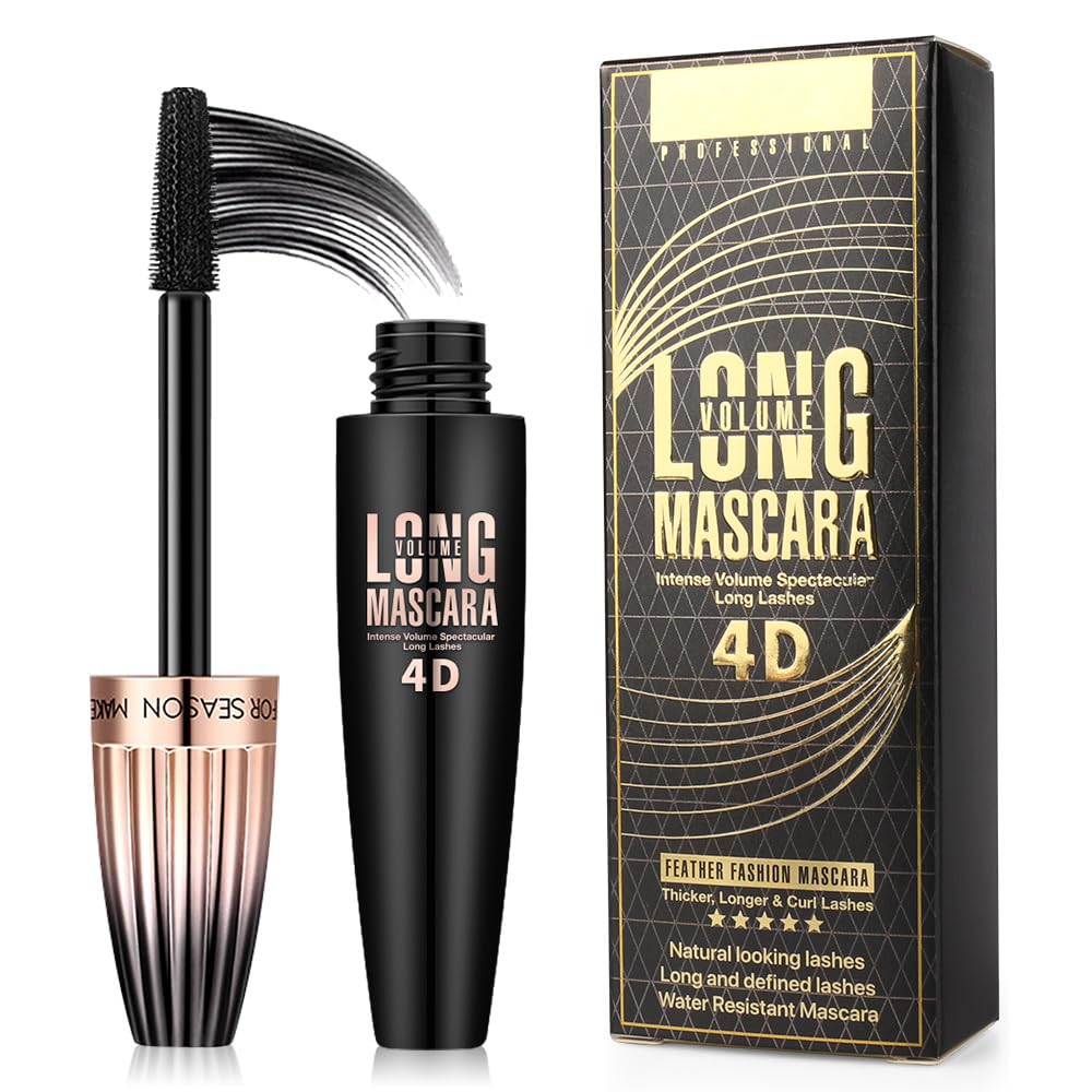 Bieyoc Mascara 4D Seda: botella y estuche elegante para look duradero.