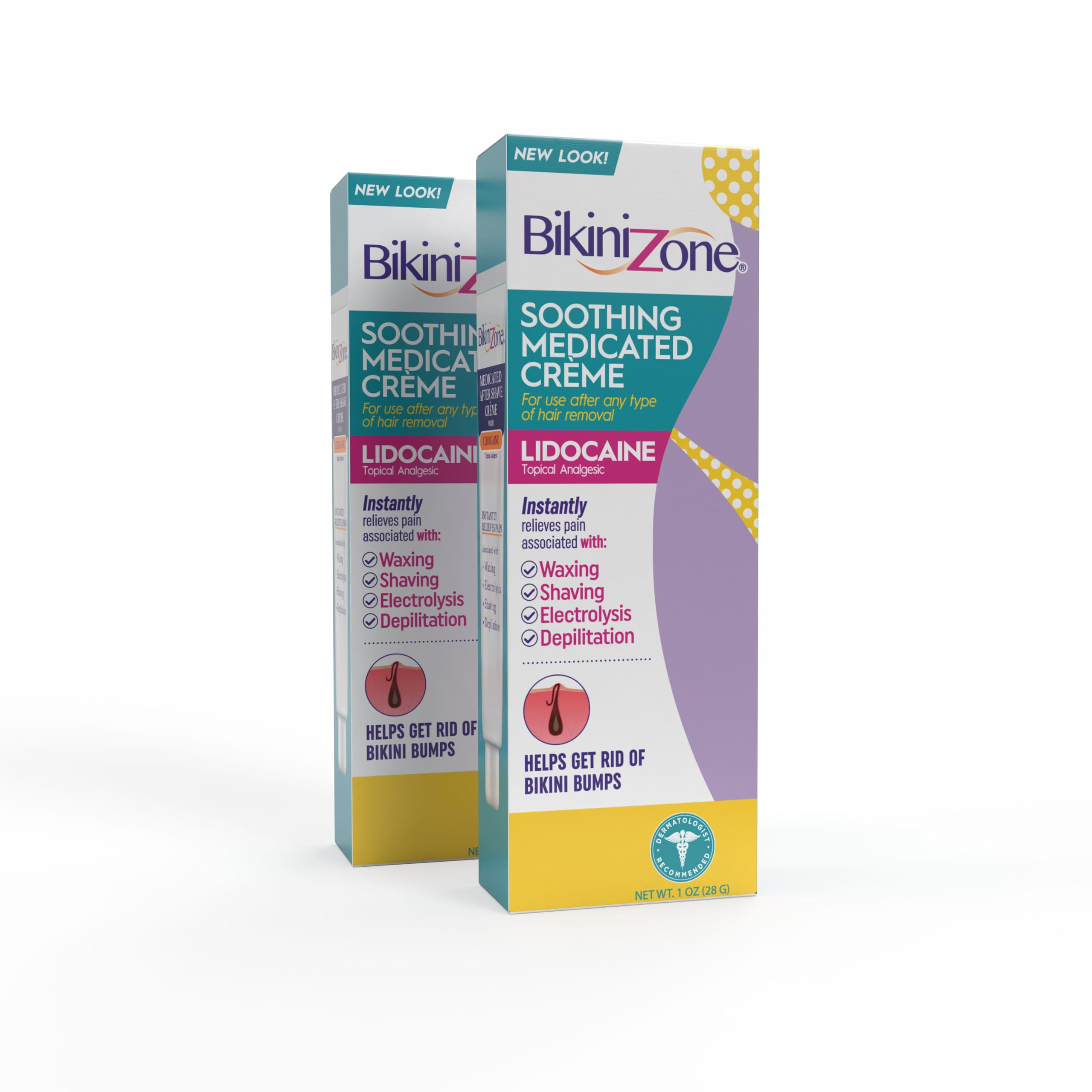 Bikini Zone crema post-afeitado lidocaina, alivio rapido para irritacion