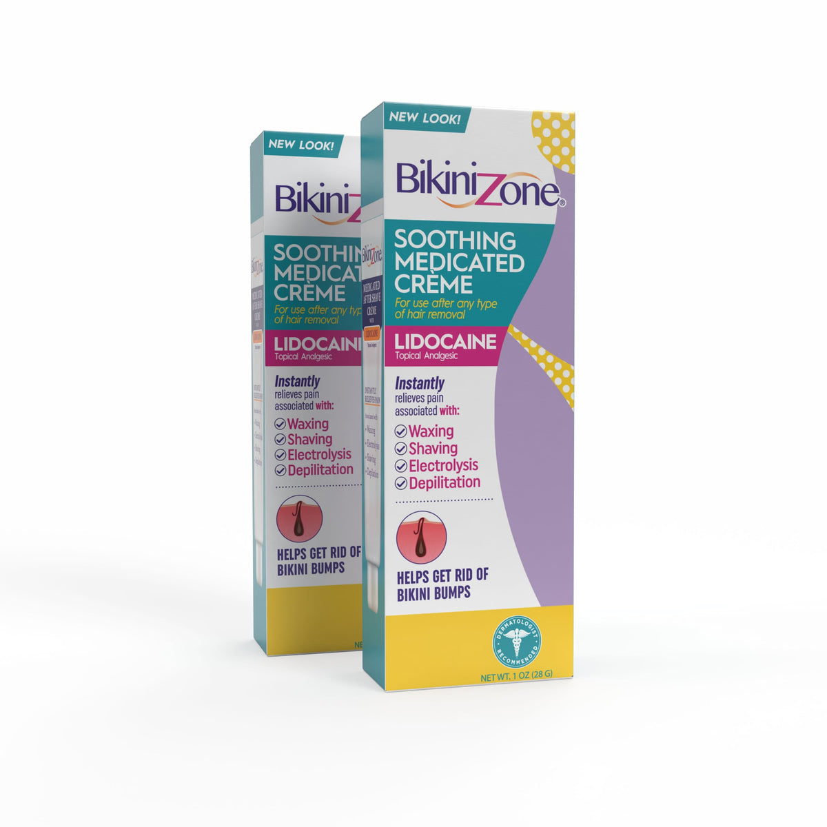 Bikini Zone crema post-afeitado lidocaina, alivio rapido para irritacion