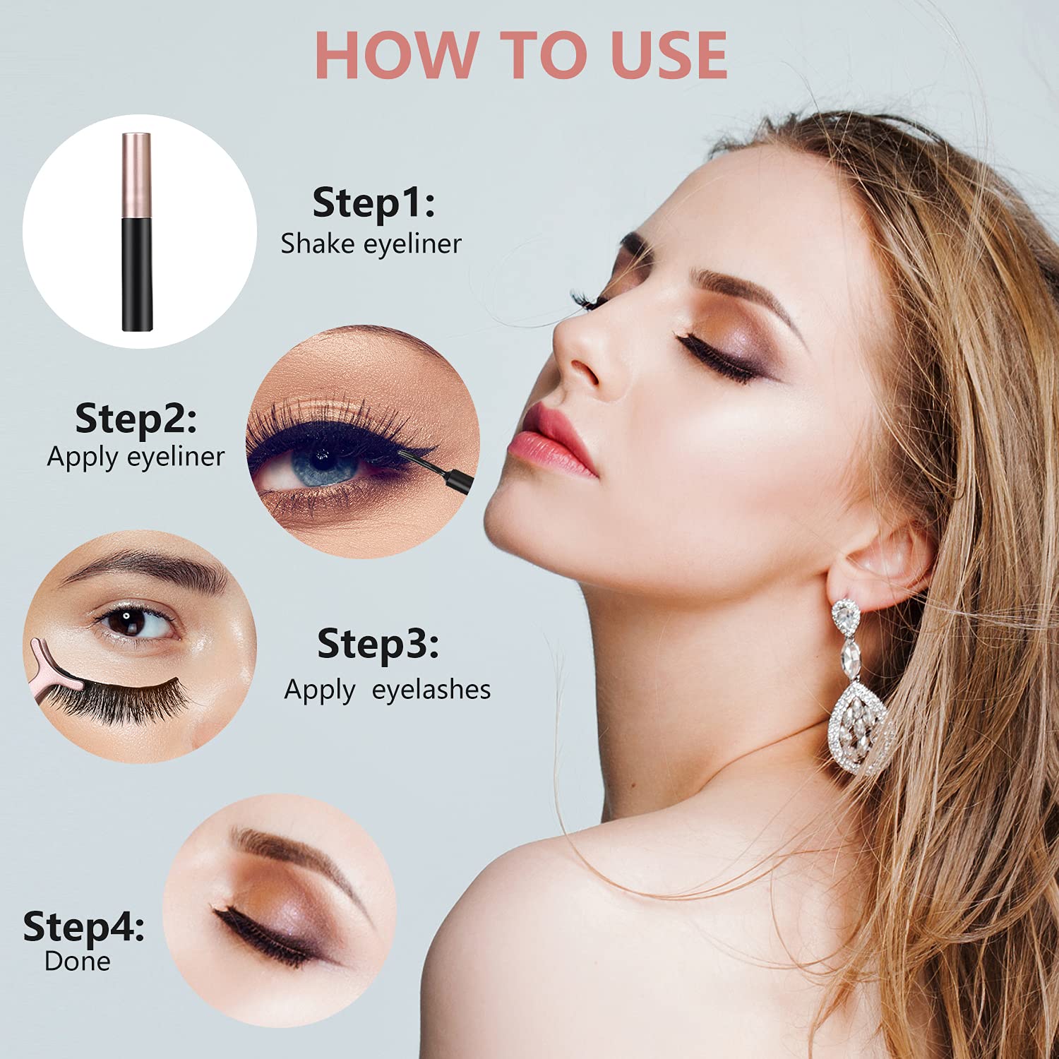 10 estilos de pestañas de BILEYCHA para looks variados.
