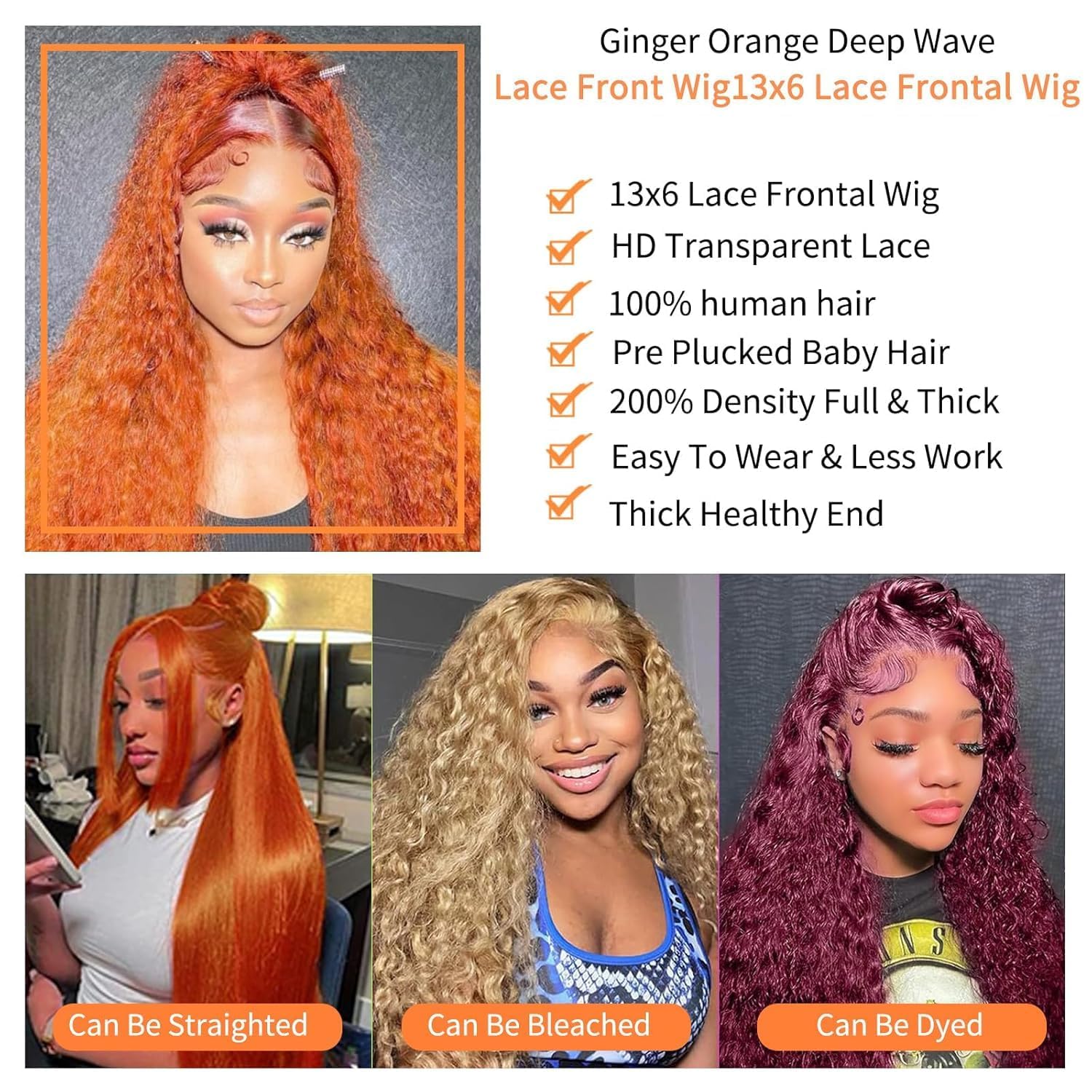 Bilisar densidad 200% en cabello naranja con volumen y plenitud