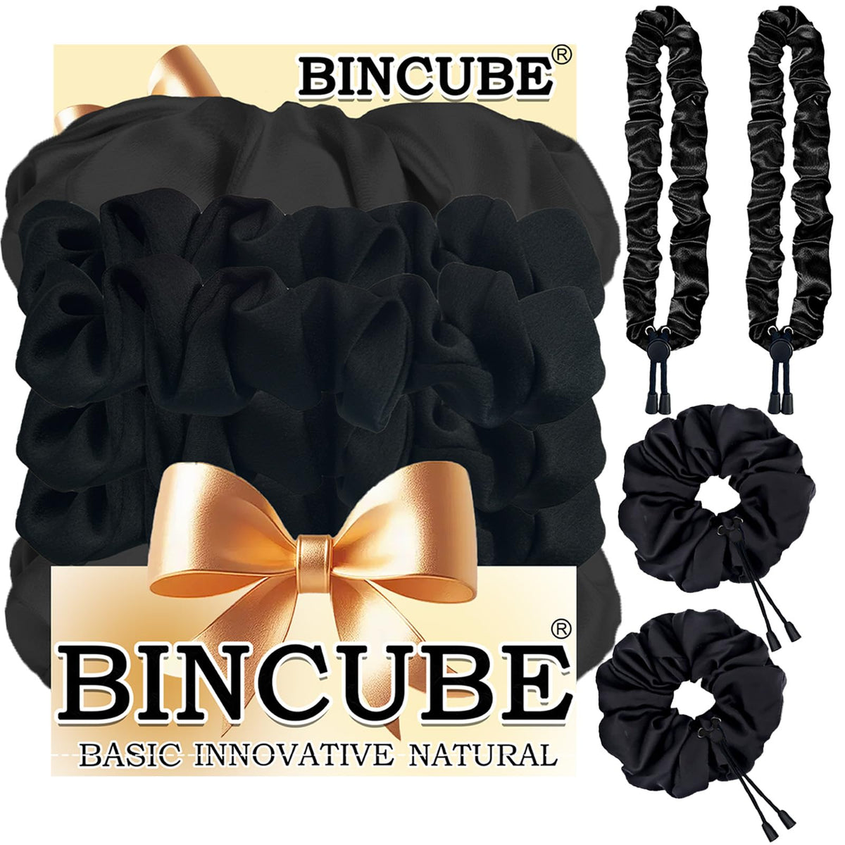 BINCUBE Afro Puff Scrunchie con ajuste suave para peinados afro sin frizz