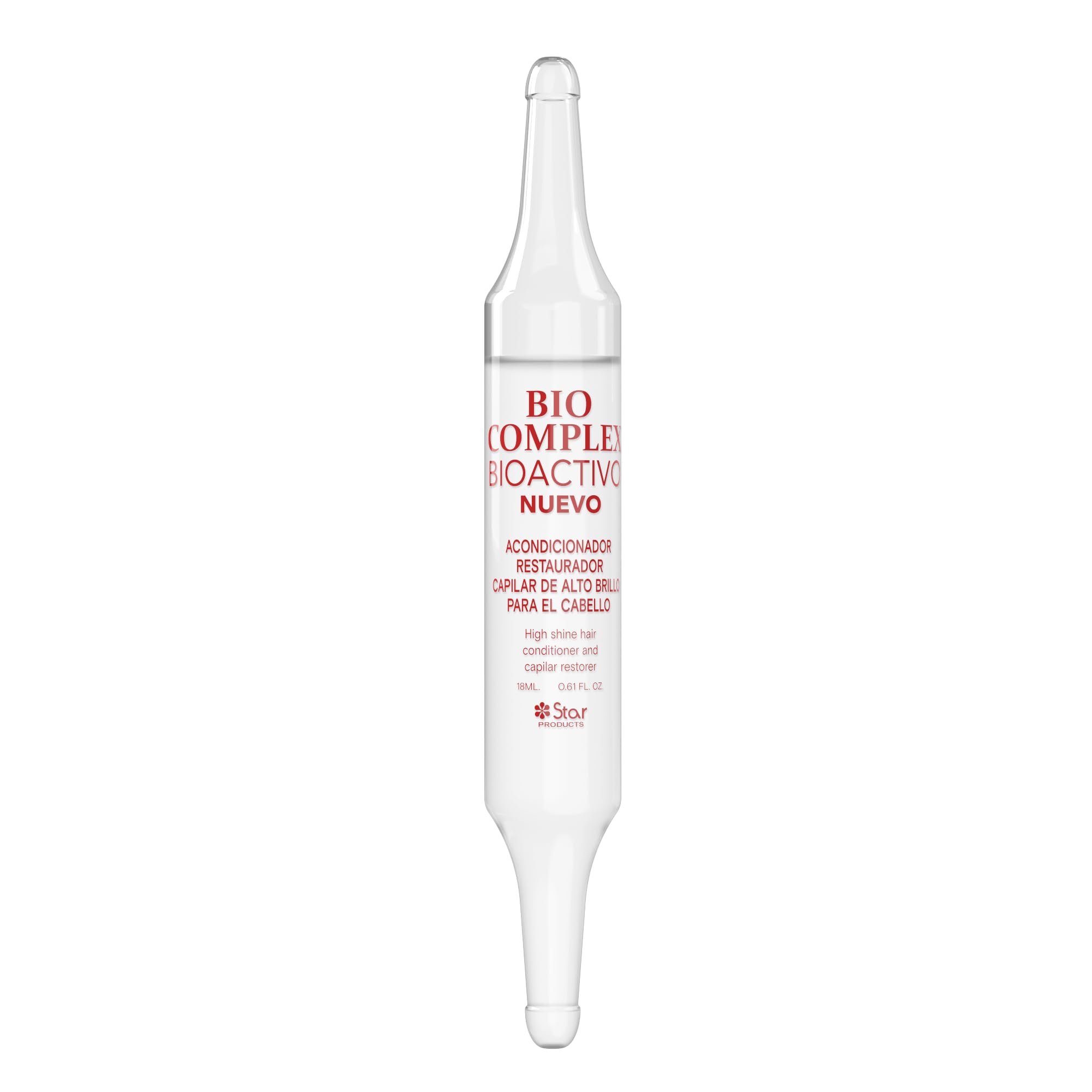 Bio Complex ampolla dominicana 61ml, envase compacto para tratamiento capilar intensivo.