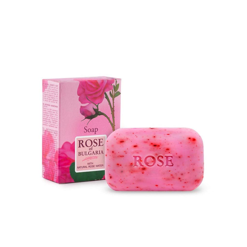 Biofresh Cosmetics jabón rosas secas exfoliantes, exfoliación suave para piel delicada.