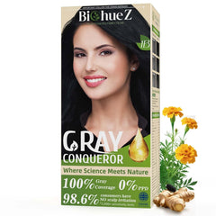 BioHueZ tinto permanente negro crema: cobertura total de canas.