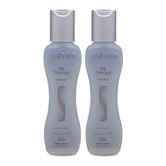 BioSilk Silk Therapy Cure, botella, cuidado sin enjuague para cabello suave y manejable.
