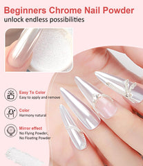 BISHENGYF frasco polvo cromado para técnicas de nail art
