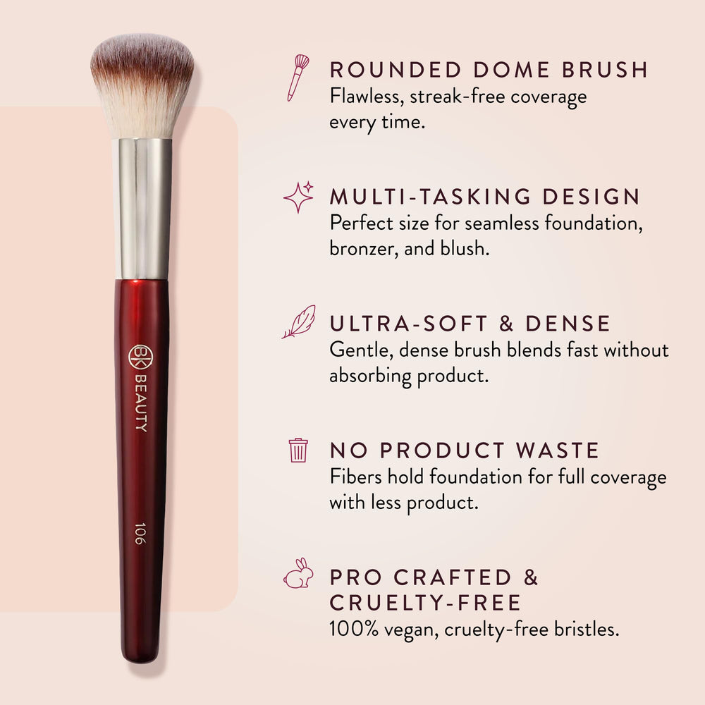 BK Beauty 106, domo denso para difuminar base crema con precisión.