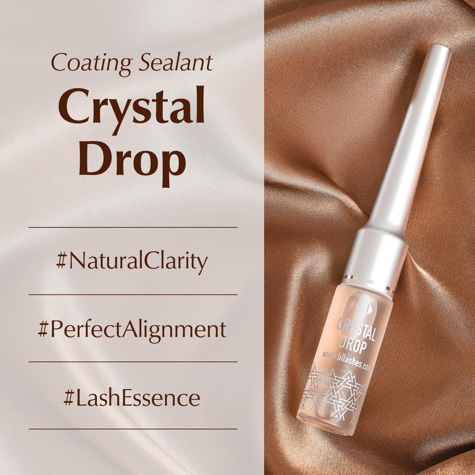 Textura suave de Crystal Drop Sealant alinea y define las pestañas.
