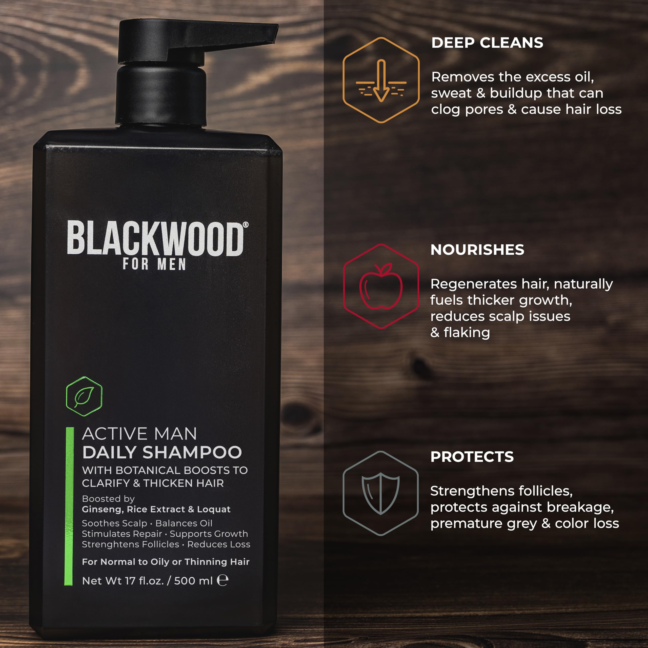 Blackwood For Men shampoo close-up of licorice root and clove flower for relief of redness.