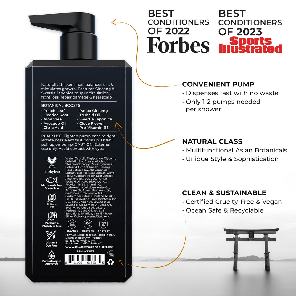 Blackwood For Men Acondicionador, nutrición profunda para brillo natural.