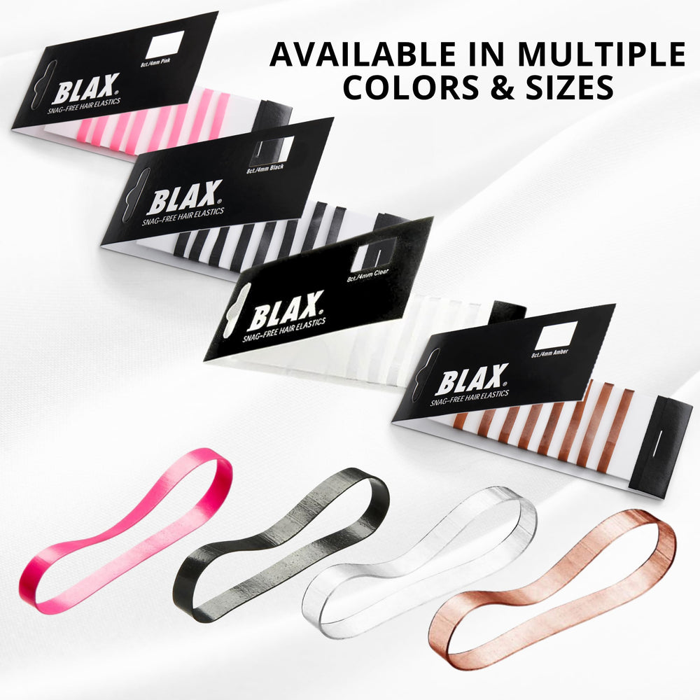 Blax elásticos transparentes 4 mm, discreción total para peinados limpios.