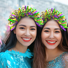 BleSky diadema carnaval con bola discoteca, añade brillo llamativo a cualquier look