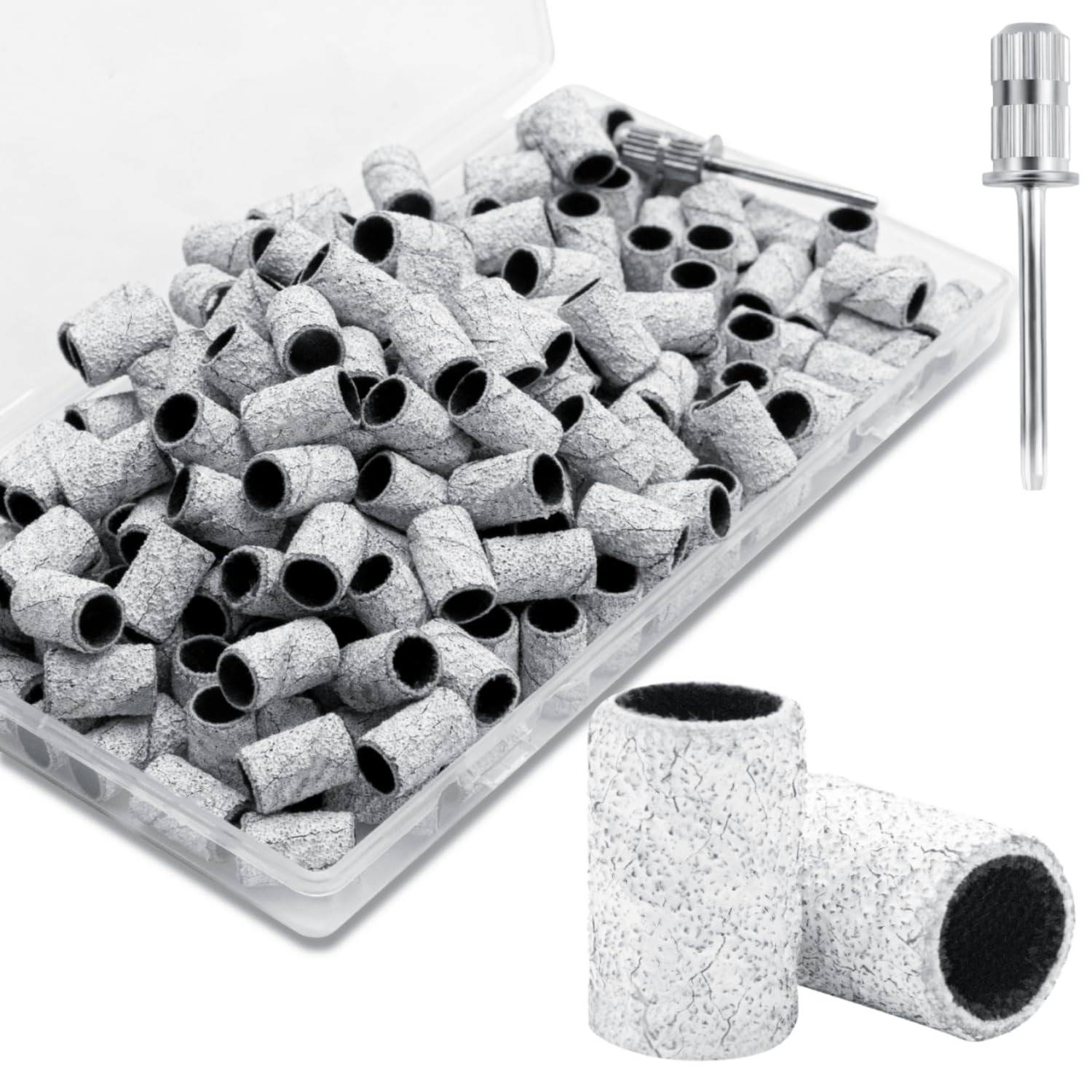 BLESWIN banda lijado 150 grit para uñas con mandril 3/32, ideal para acrílico