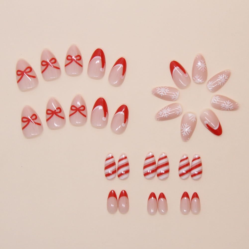 BLGTGH uñas con sombrero de Navidad, perfecto para eventos