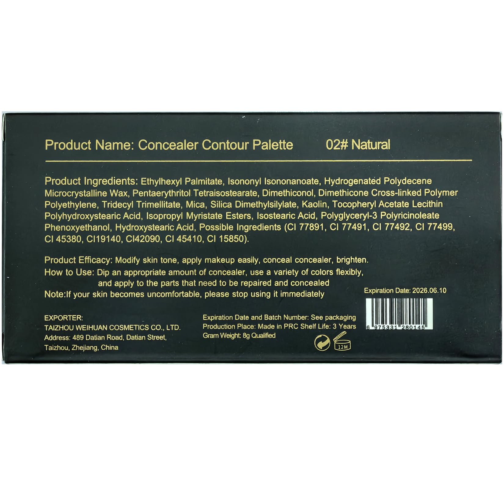 BliBling Paleta Correctora 6 en 1, corrección de tono para un contorno sutil.