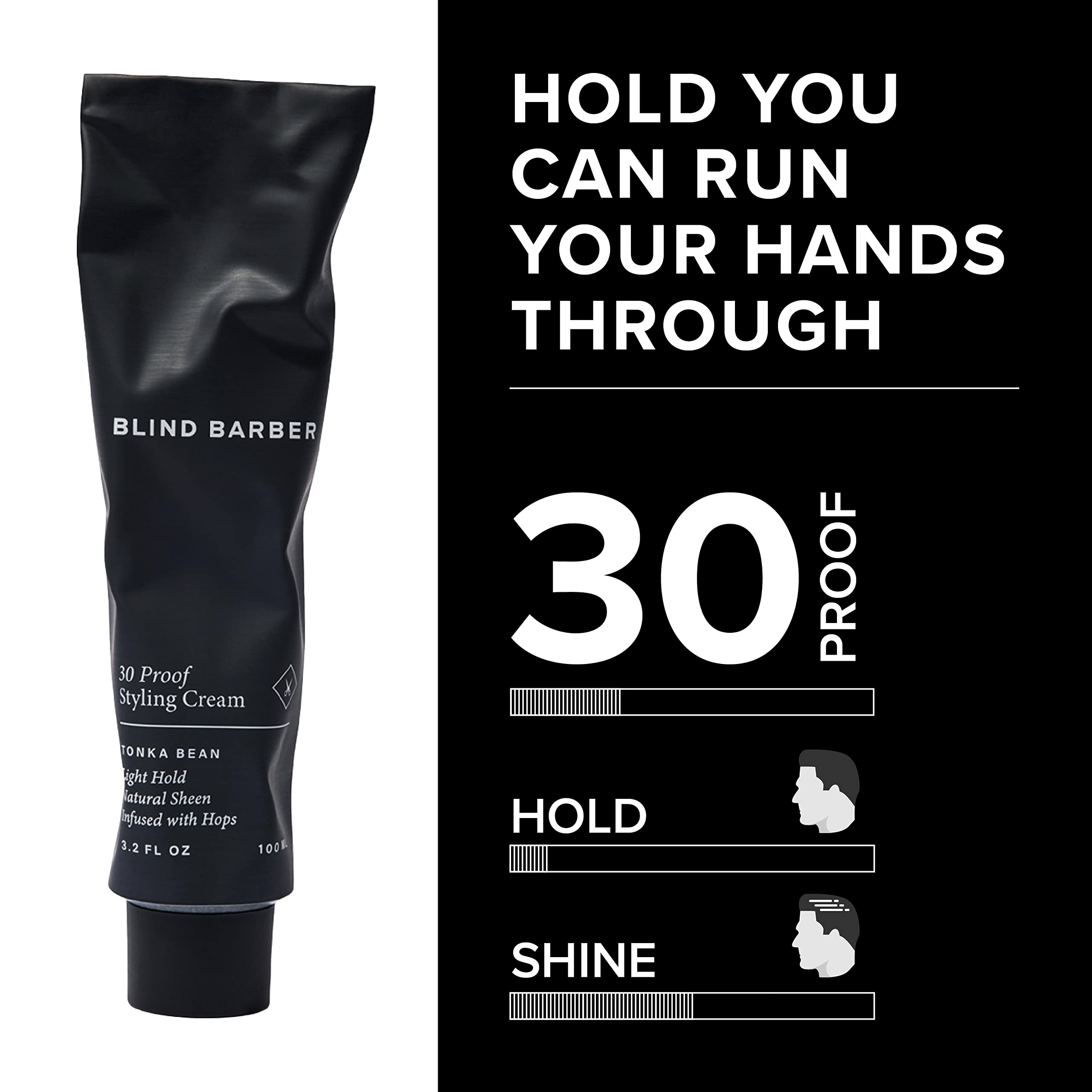 El cabello luce brillo natural con la crema suave de Blind Barber.