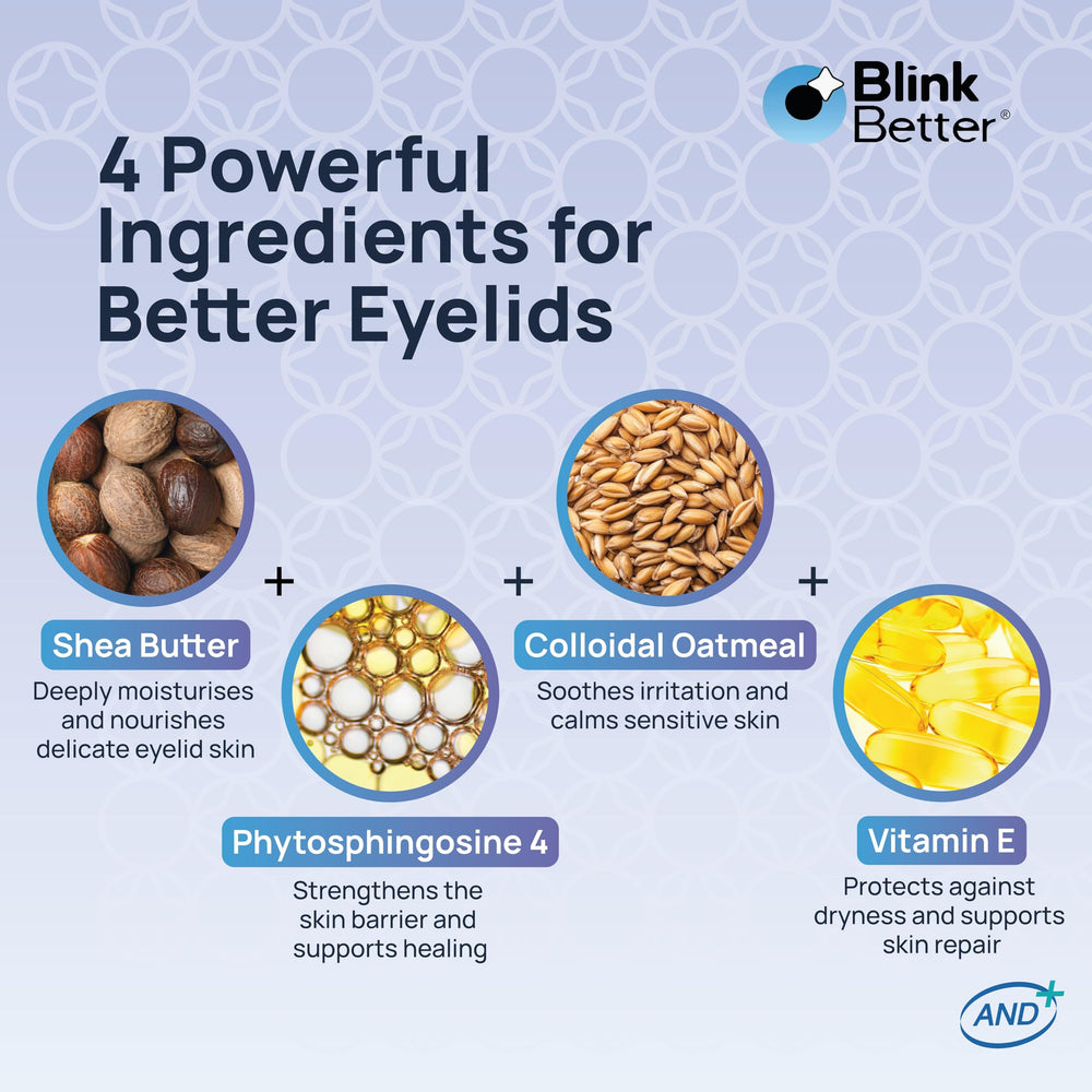 BlinkBetter BetterLids aplicación diaria facilita una sensación suave alrededor de los ojos.