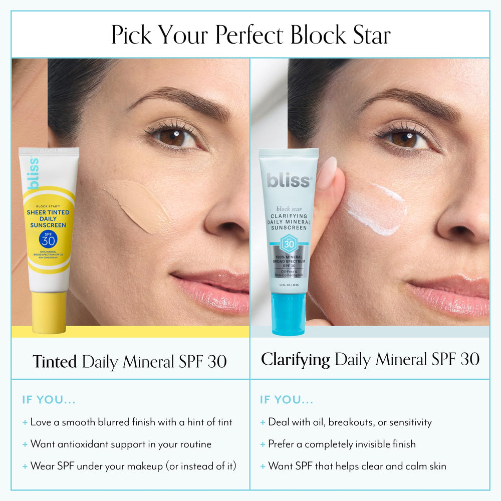 Clarifica poros con Bliss Block Star para una apariencia más limpia.