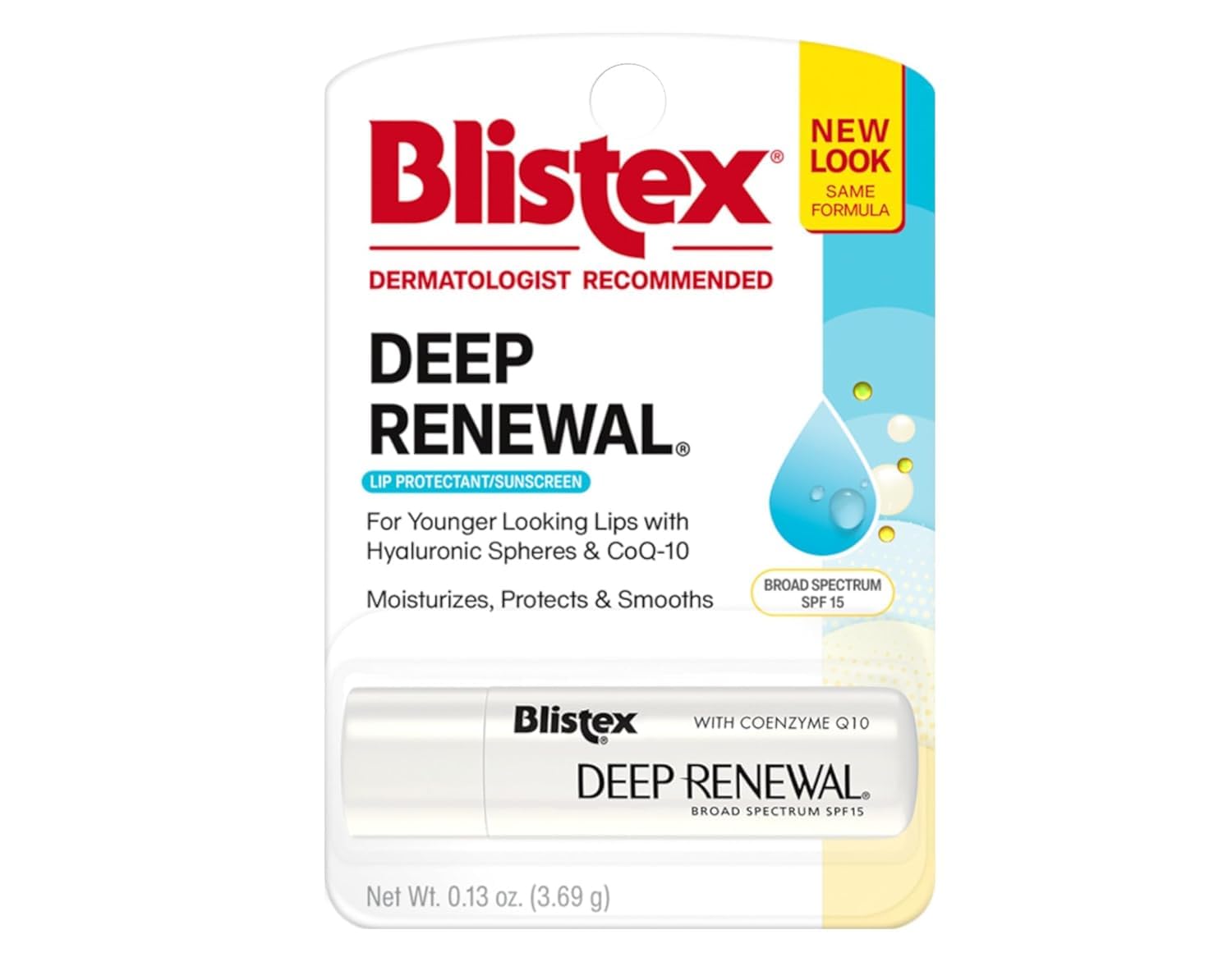 Blistex Renovación Profunda bálsamo labial uso diario para comodidad y cuidado.