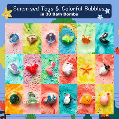 BloomFizzy: bombas-bano-sorpresa, al disolverse aparece un juguete y burbujas.