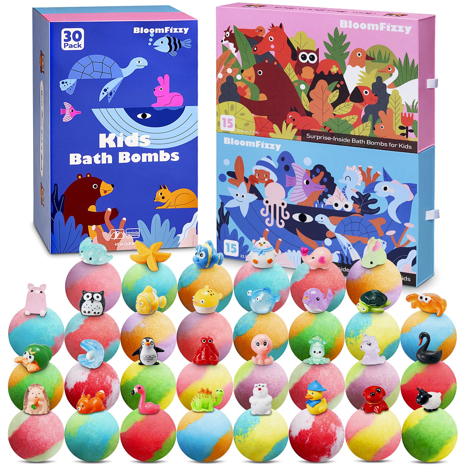 BloomFizzy: cajas diseñadas Tierra, experiencia divertida con figuras sorpresa.