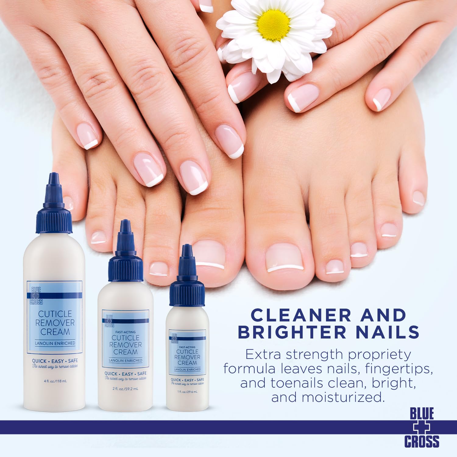 Blue Cross cuidado de uñas con brillo natural para uñas limpias y saludables.