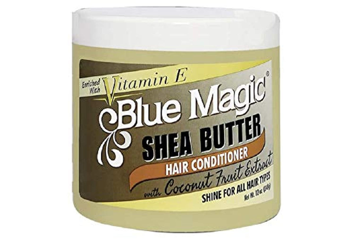 Blue Magic Condicionador en tarro, manteca de karité y coco, hidrata profundamente el cabello.