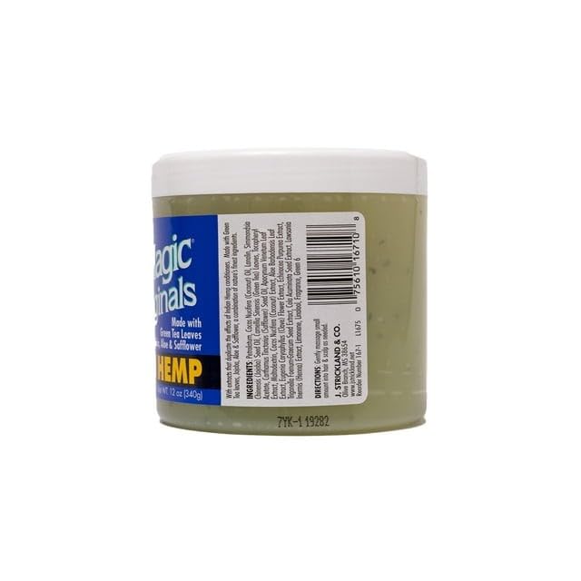Blue Magic ingredientes herbales visibles para cuidado capilar natural.