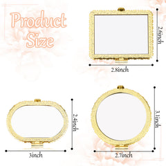 Blulu miroir poche fleurs rectangle jaune, élégant et discret dans le sac