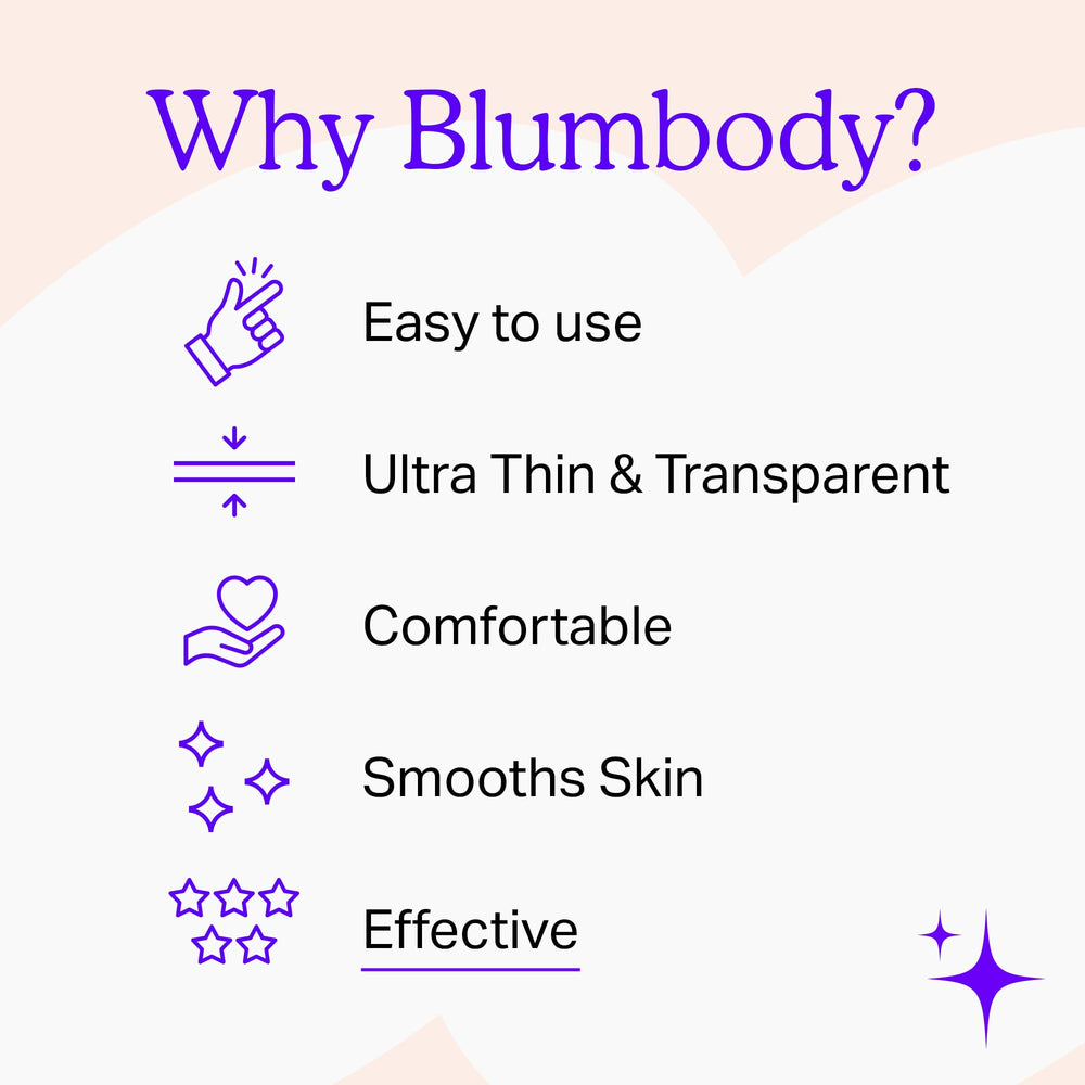 BLUMBODY skin-friendly patches work with most skin types for comfortable wear.