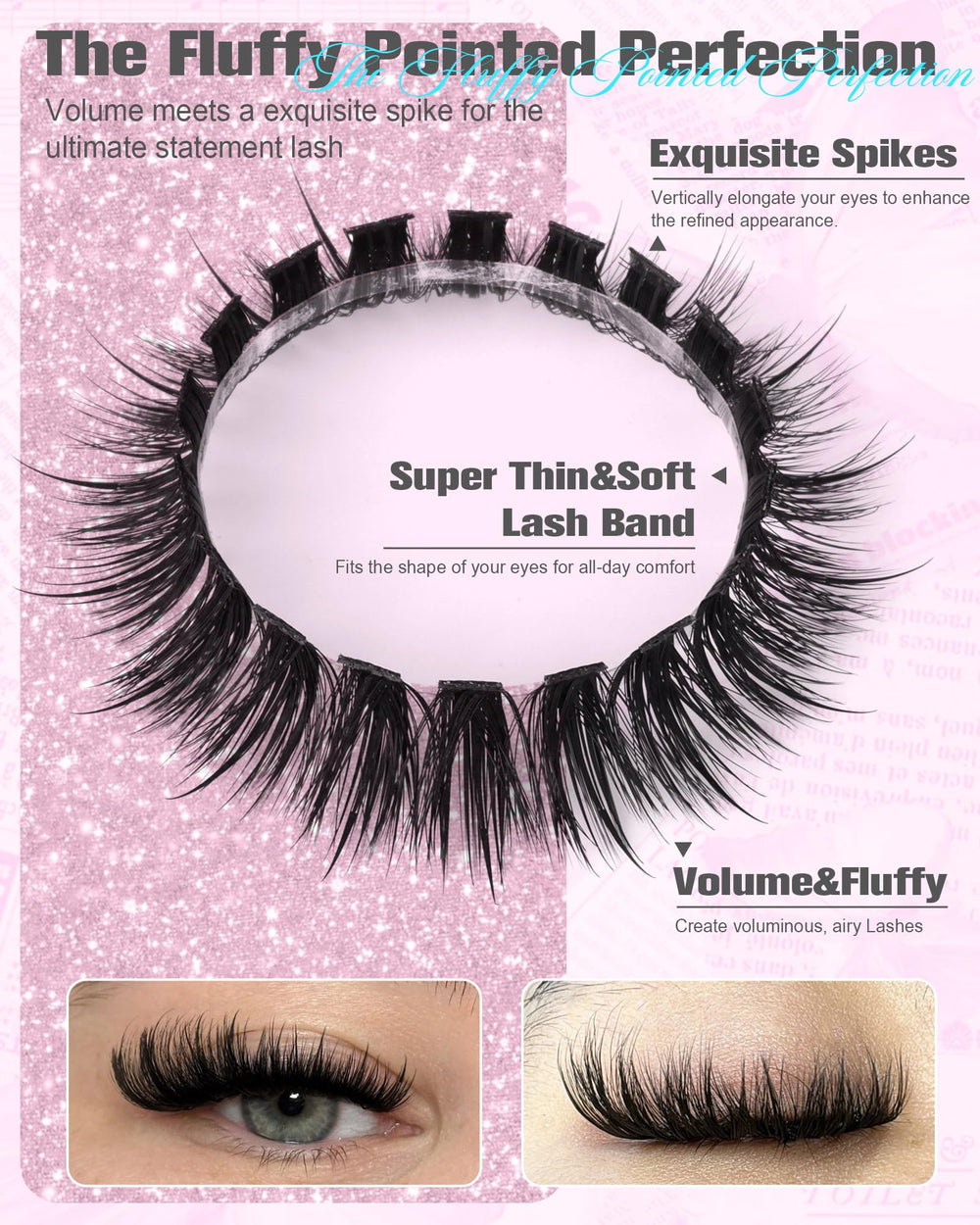 Boahankuke pestanas clusters volumen d-curl para look dramatico.