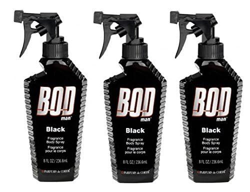 Bod Man aerosol corporal negro, conjunto de tres unidades, pensado para viaje y retoques.