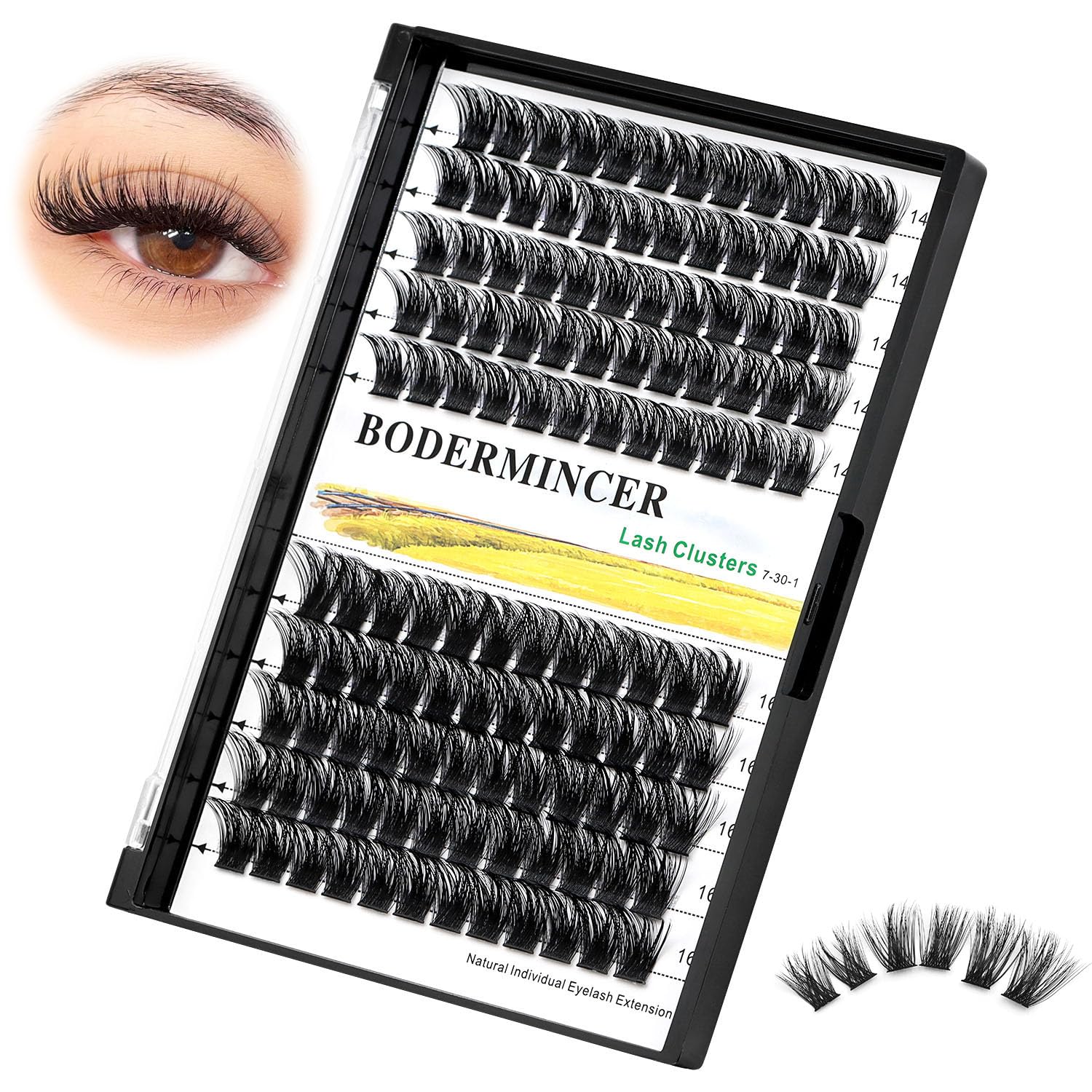 Bodermincer 10mm-12mm mixed length lashes provide subtle volume