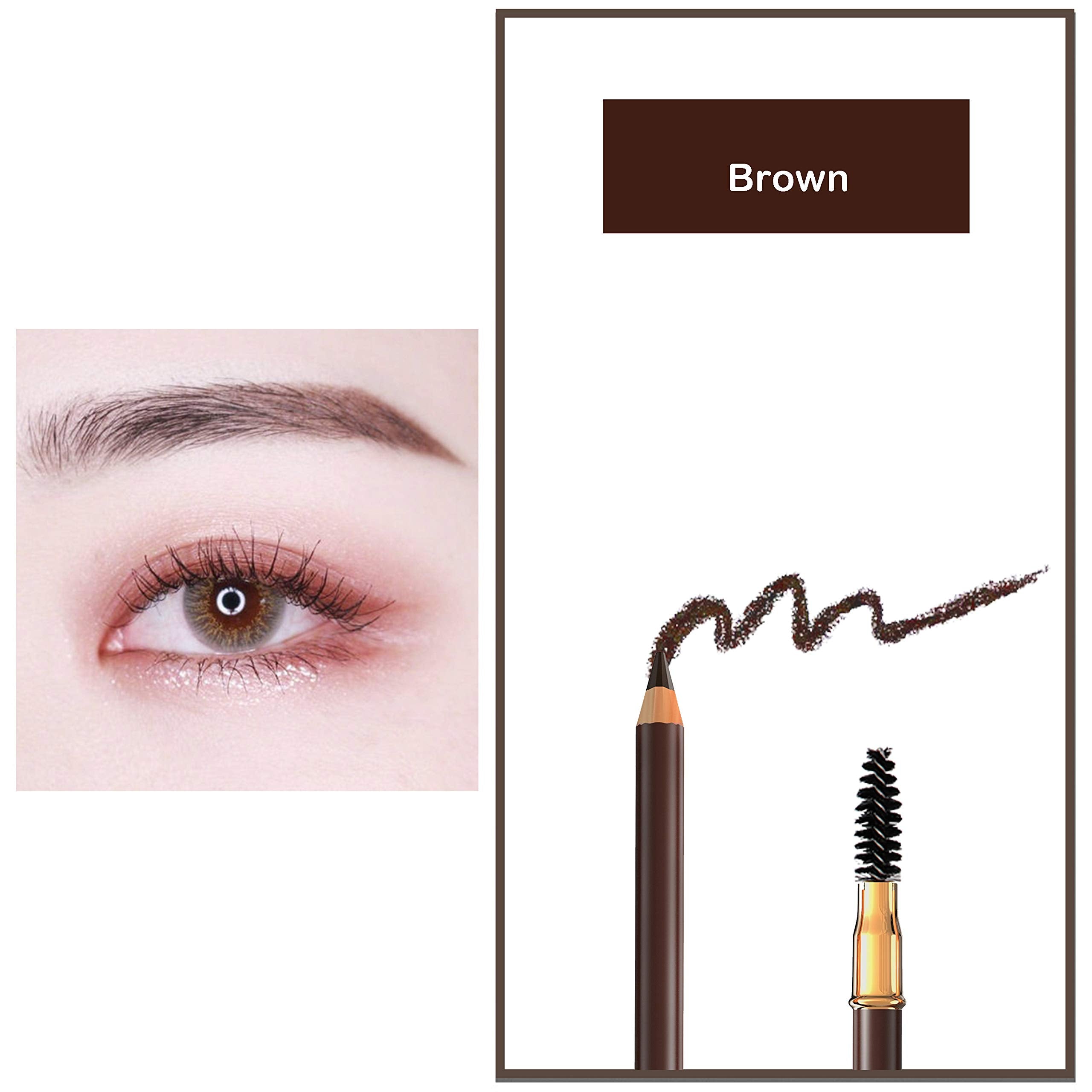Bodermincer lápiz de cejas marrón oscuro, tono versátil para cabello.