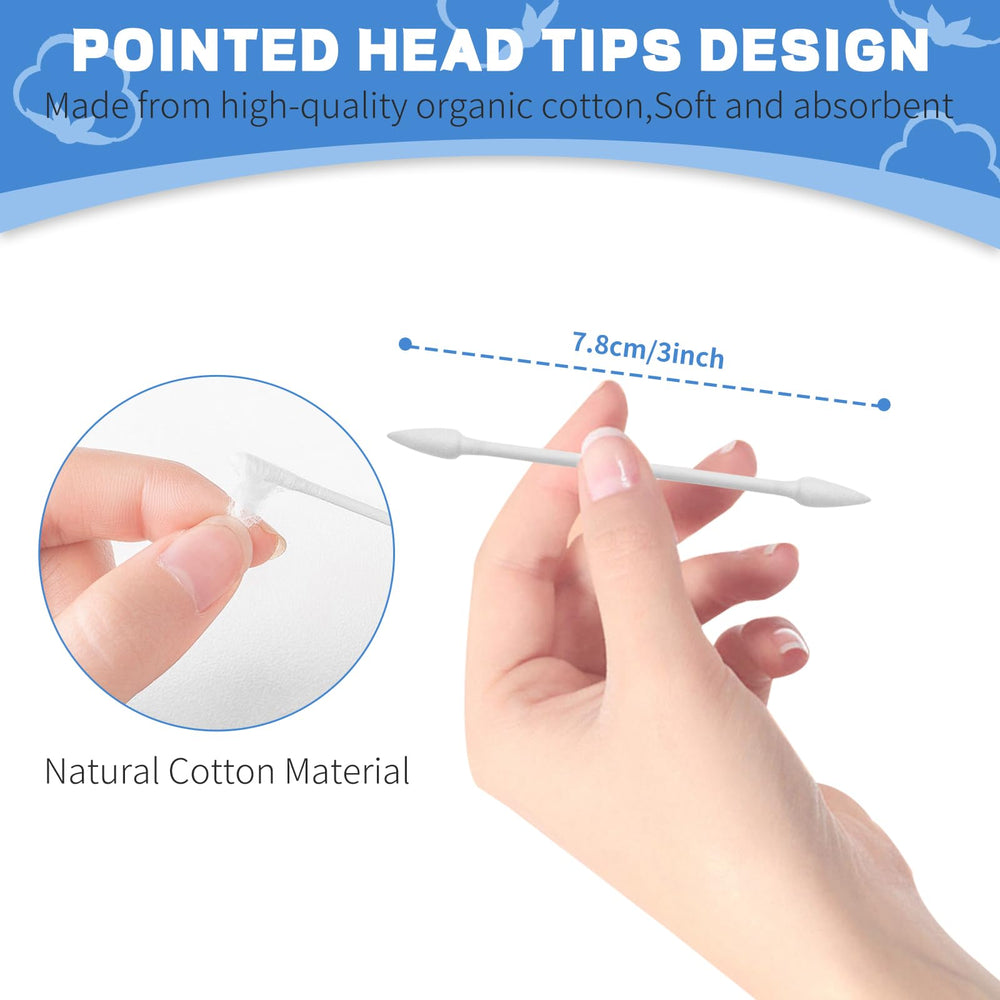 BODFPPC hisopos algodón punta doble para cuidado personal suave y seguro.