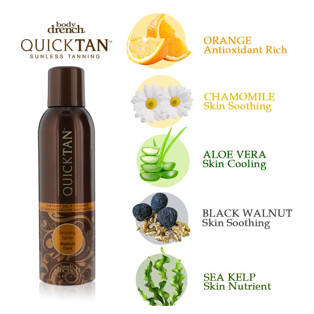 Body Drench QuickTan: spray à séchage rapide et pratique.