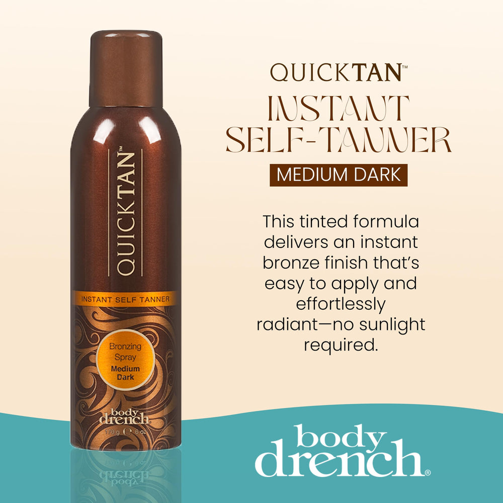 Body Drench QuickTan fórmula-teñida permite ver exactamente dónde aplicar.