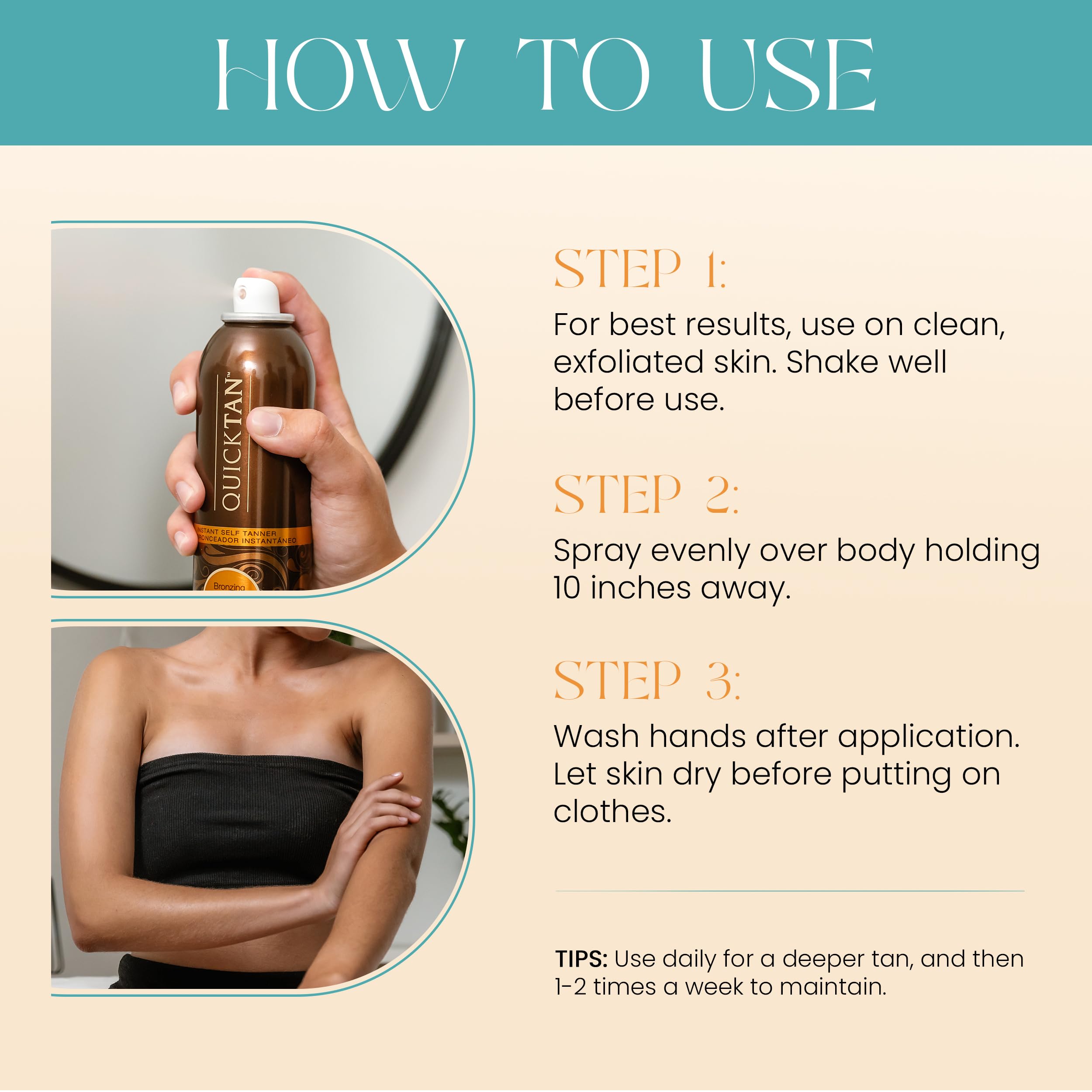 Body Drench QuickTan hidratante conserva la piel suave y nutrida.